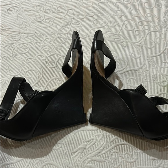 JustFab Black Elegant Wedge Heels with Ankle Strap. Size 8 - Picture 6 of 11